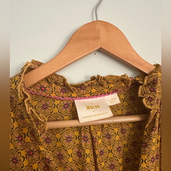 Anthropologie Maeve Tamarind yellow print maxi dress - Picture 5 of 7